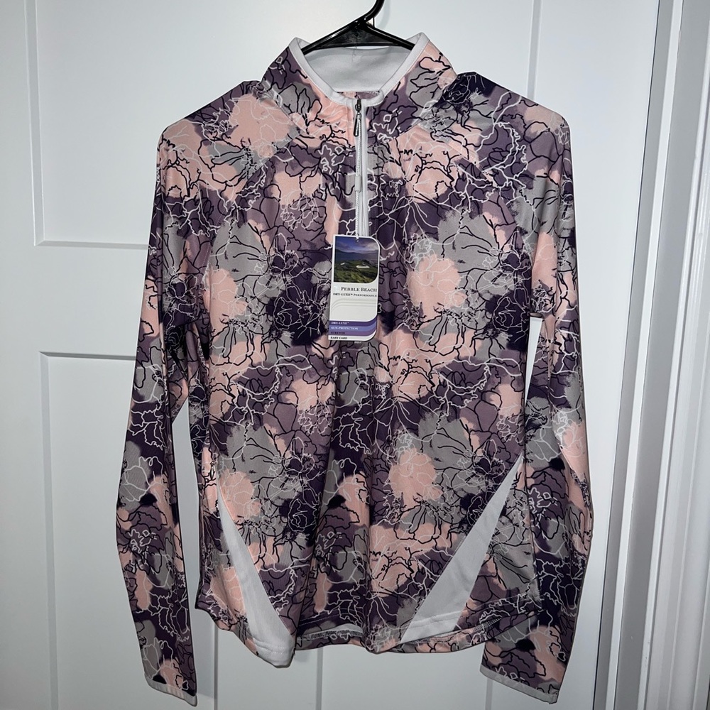 Never worn, Pink & purple pebble beach quarter zip